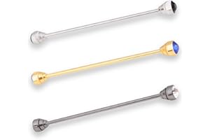 YYBONNIE 3PCS Men's Crystal Collar Bar Necktie Clasp Lapel Stick Brooch Shirt Collar Stay Bar Cravat Pin