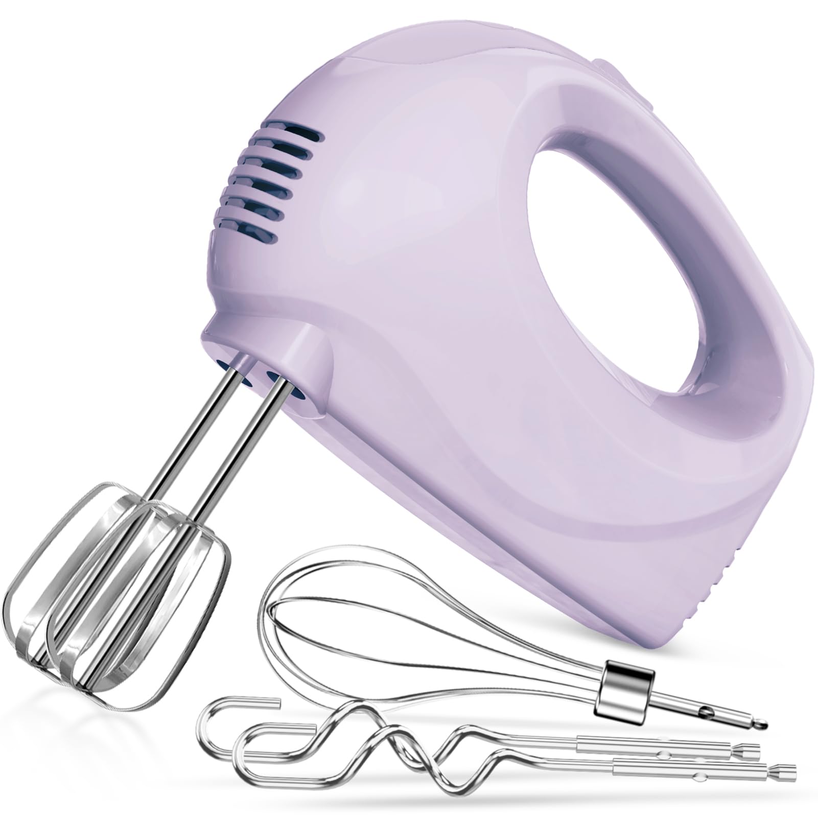 Photo 1 of Handmixer Electric Handheld - 5 Speed Portable Kitchen Mixer Electric with 5 Stainless Steel Accessories Whisk, Food Beater for Whipping Mixing Cookies(Violet)