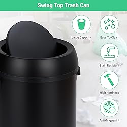 17 Gallon/65 Liter Stainless Steel Swing Top Trash