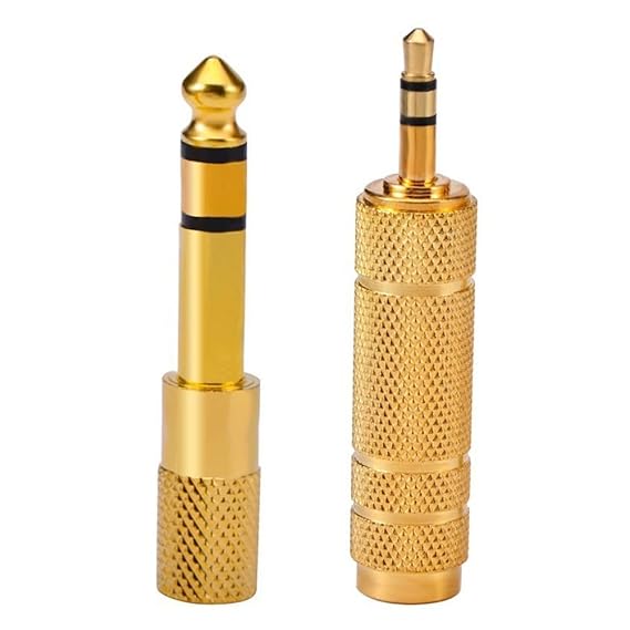 Microphone 3.5mm Male Stereo Plug to 6.35mm Female Stereo Jack Adapter