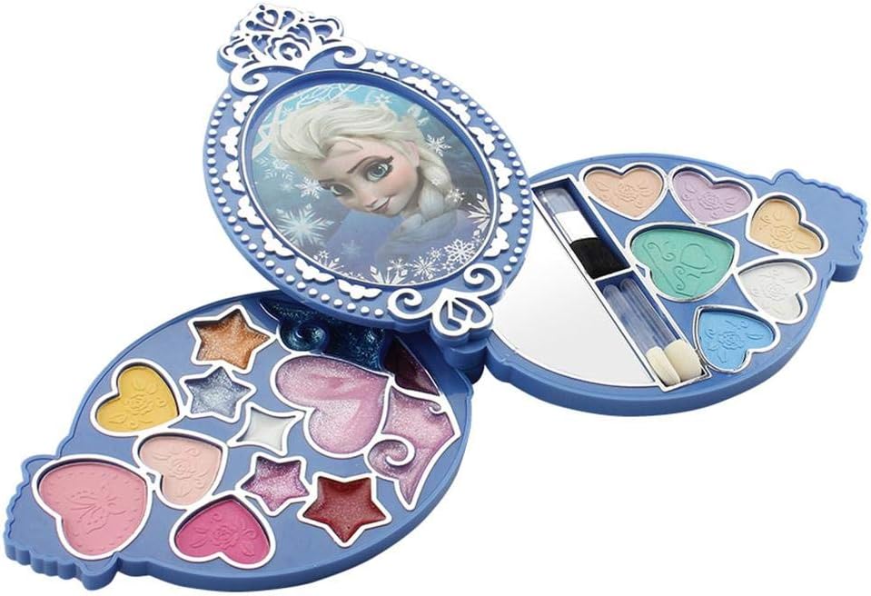 HEIRAO Kids Makeup Set Toy Girls Frozen Princess Cosmetic Eyeshadow Lip Gloss Blushes
