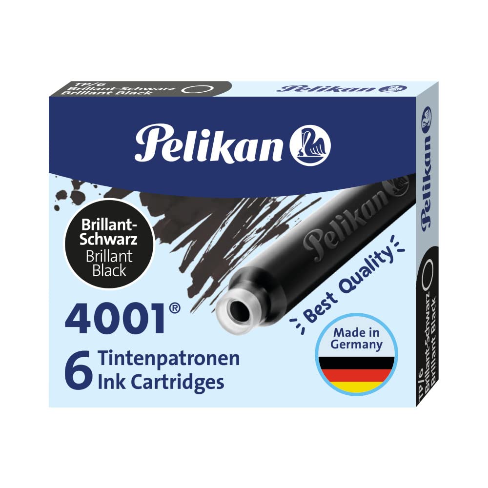 Pelikan 4001 Box of 10 Packs of 6 Ink Cartridges TP/6 Glossy Black