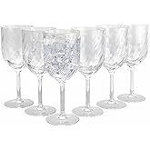 Yanglonghui 15 Ounce Plastic Wine Glasses Set Of 6,Unbreakable Acrylic Wine Glasses,Reusable Colored Plastic Goblets Stackable,Dishwasher Safe Bpa Free Ideal For Parties (Clear Color, 15 Ounce)