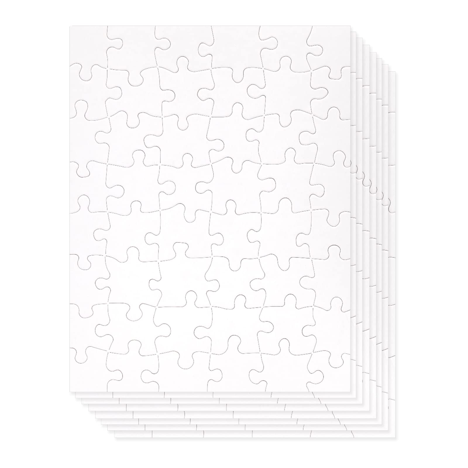 Photo 1 of Juvale Blank Puzzles to Draw On - 36-Pack 48-Piece - 8.5 x 11 in, White - DIY Puzzle Canvas & Blank Pieces for Kids Crafts - Make Your Own Custom Designs in Bulk