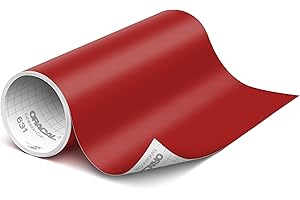 ORACAL Rouleau de vinyle adhésif permanent 631 rouge foncé mat durable, facile à désherber, pour machines à tracer, décalcoma