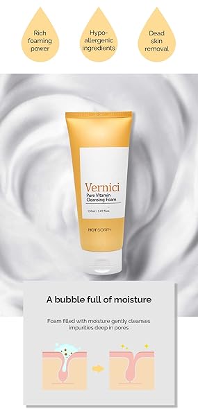 HOT SORRY VERNICI NIACINAMIDE CLEANSING FOAM 5.07 FL.OZ(150ML) | SOFT BUBBLE | MOISTURIZING | KOREAN CLEANSING WASH | K-BEAUTY | (PURE VITAMIN)