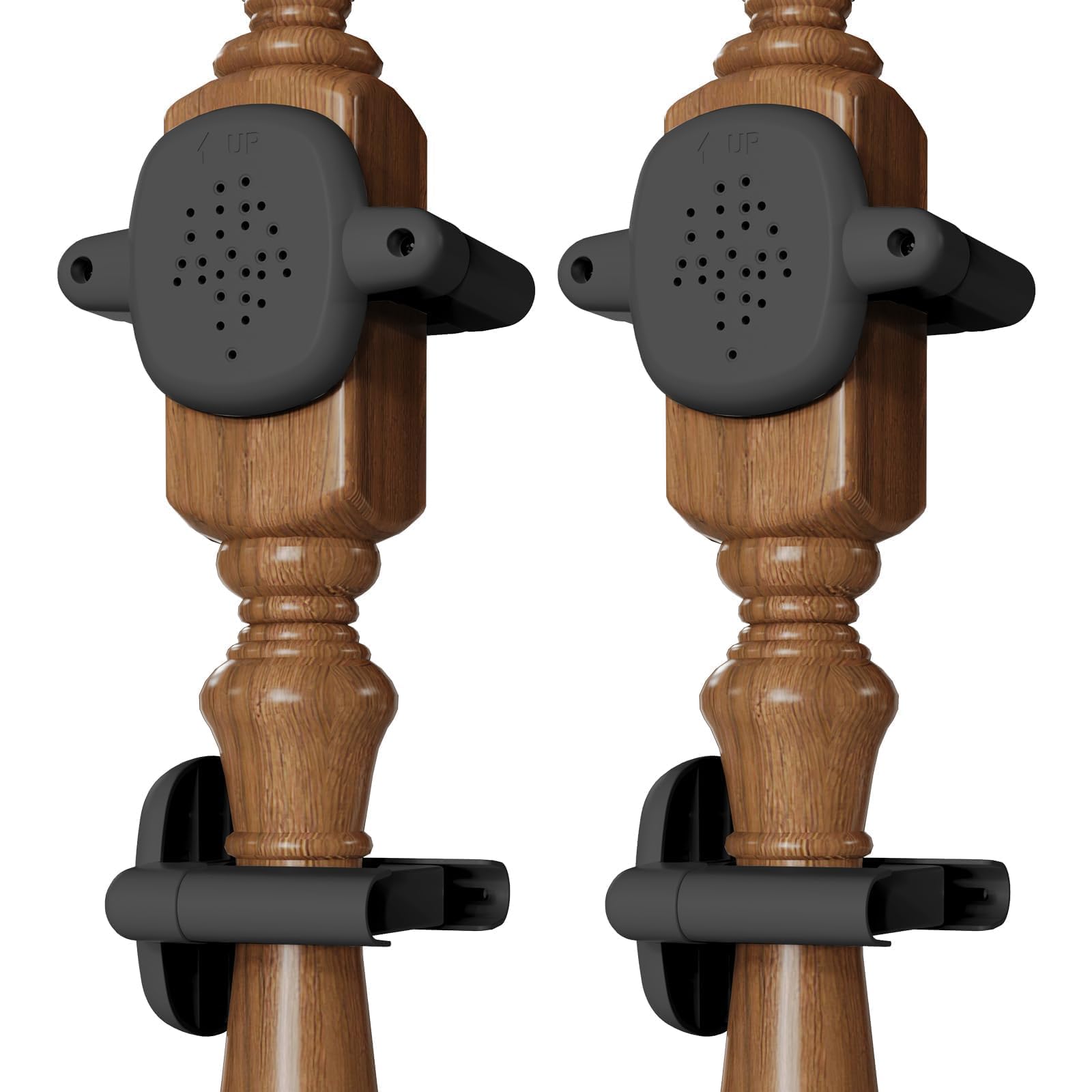 Photo 1 of 2 Pcs Baby Gate Banister Adapter – No?Drill Stair Railing Mount, Fits 2–3.9? Round/Square Posts, Compatible with Baby & Pet Safety Gates (Black, Standard-B)