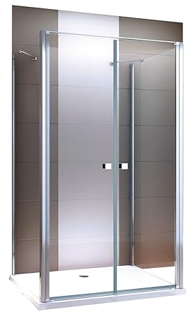 Duschkabine U-Form EX416-3 Echtglas - 120x80x195cm