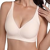 Jelly Bras for Women Seamless Deep V Bralette Wireless Bra Comfortable with Support and Lift no Underwire