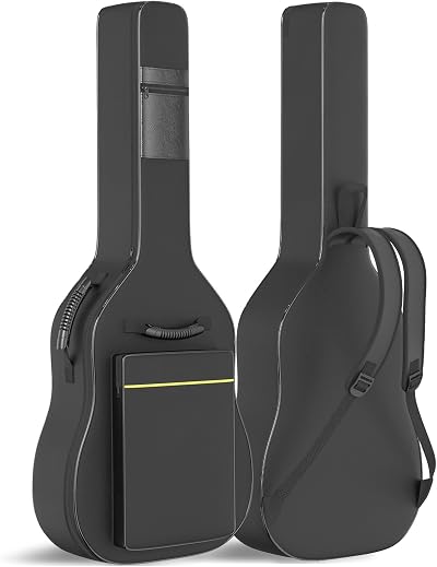 GLEAM Acoustic Guitar Gig Bag 39-41 in 0.35 in Padding Waterproof Black