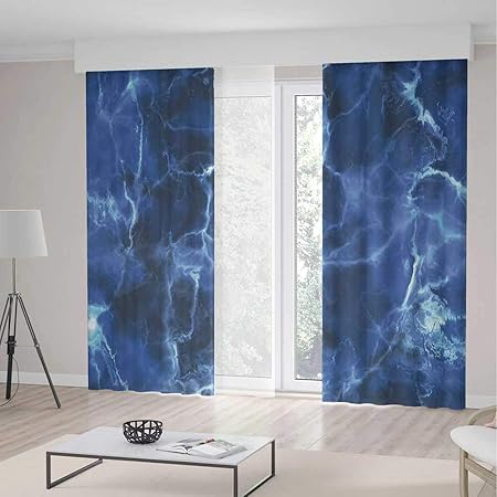 Marble Room Decor Curtains Gothic Dark Stylized Vibrant Cloudy Blurry Shades Of Tones Unusual Artistic Image Decorative Window Drapes 2 Panel Set Living Room Bedroom 236 W 106 L Dark Blue Amazon Co Uk Kitchen Home