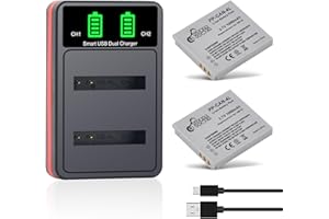 Pickle Power NB-4L Battery 2-Pack and LED Dual Charger for Canon ELPH 100 300 310 330 HS, Powershot SD1400 is, SD1100 is, SD6