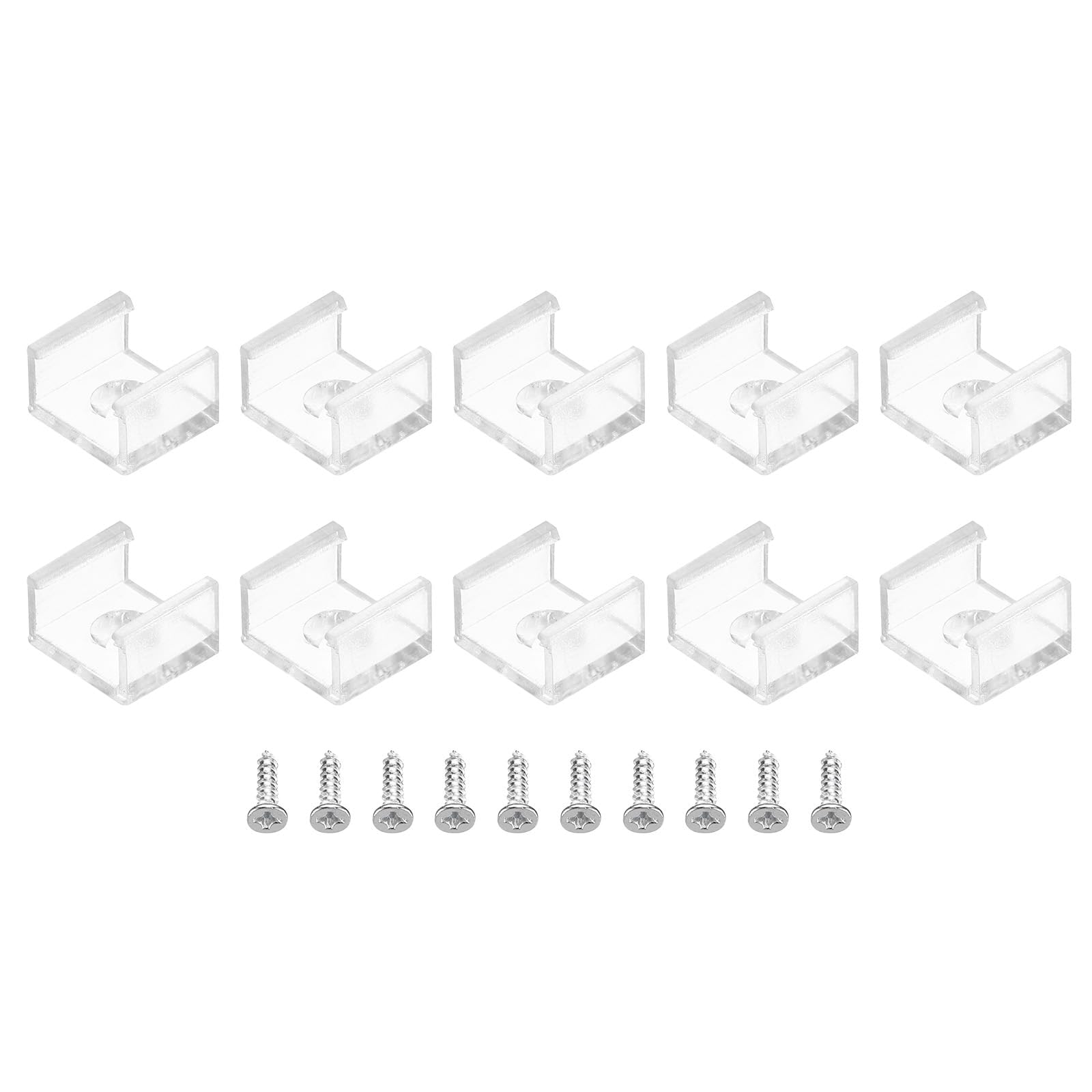 TOP-VIGOR 30Pcs LED Strip Light Clips, Waterproof Mounting Bracket Fixing Clips Plastic Clamp Holders with Screws, Lights Install Fixing Clips Clamp for 12mm Light Cable Ribbon, Translucent