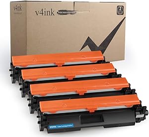 V4INK 4PK Compatible Toner Cartridge Replacement for HP 17A CF217A Toner Cartridge Black Ink for HP Laserjet Pro MFP M130fw M130nw M130fn M130a M102w M102a M130 M102 Printer