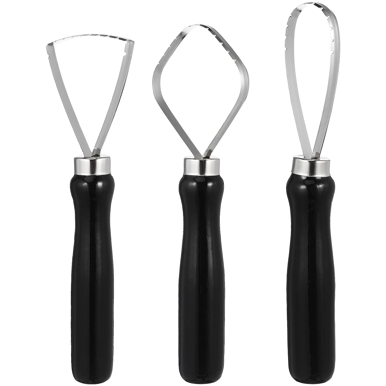 iplusmile Sculpture Scraper - Ceramic Pottery Clay Trimming Big Loop Tool - Wood Handle Sculpture Tool Scraper, Molding Set(3Pcs)