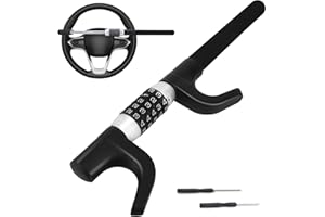 TIPHOPE Anti-Theft Car Steering Wheel Lock Device,Password High Security Vehicle Locks Adjustable Retractable Protective Stee