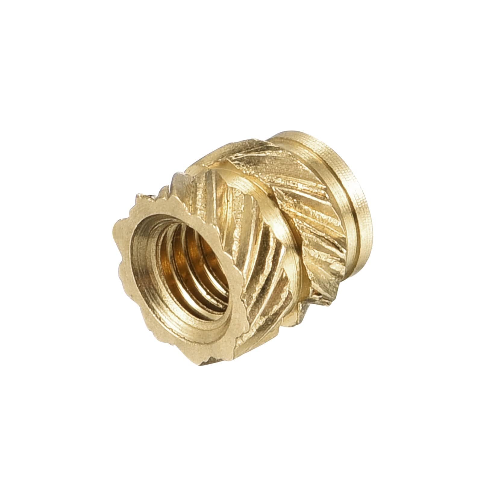 TOP-VIGOR 60Pcs M3 Threaded Knurled Insert Nuts, M3 x 5mm x 5mm OD 3D Printing Brass Nuts, Female Threaded Inserts Brass Heat Set Insert Embedment Nut for 3D Printing — image 1