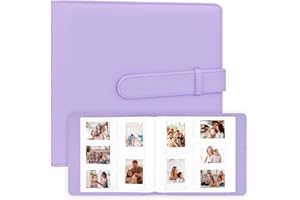 VEICEVOL 360 Pockets Photo Album for Fujifilm Instax Mini 12 11 9 40 90 8 Evo LiPlay Instant Camera, Leather Cover, 2x3 Photo Album Compatible with Polaroid, Zink 2x3 Photos, K-pop Photocards (Purple)