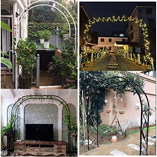 GEREP Eisen Torbogen Rosenbogen Rankhilfe Rankgestell, Mesh-Design, FüR Kletterpflanzen Garten Rasen/Weiß / W3×H2.3m – Bild 8