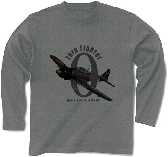 Amazon クラブティー Clubt ゼロ戦に思いを馳せて 零戦 ヴィンテージdesign 0 長袖tシャツ グレー S グレー オリジナルプリント 通販
