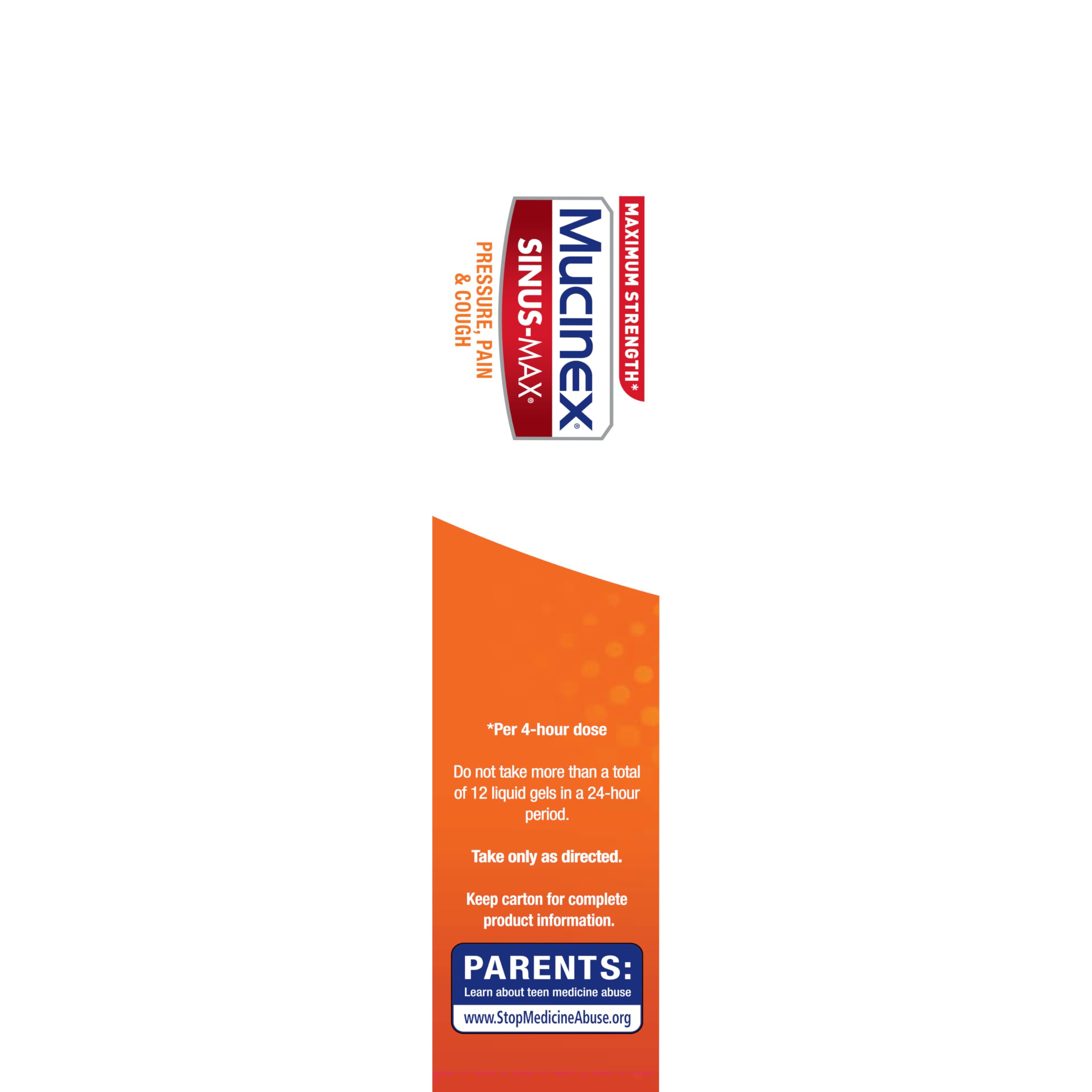Mucinex Sinus-Max Liquid Gels for Severe Congestion Relief, 16 Count