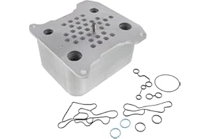 A-Premium Engine Oil Cooler with Gasket Compatible with Ford F-250 Super Duty F-350/F-450/F-550 Super Duty 2008-2010 V8 6.4L 