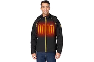 ORORO Men's Heated Jacket with Battery, Heated Coat with Detachable Hood (Charger Not Included)