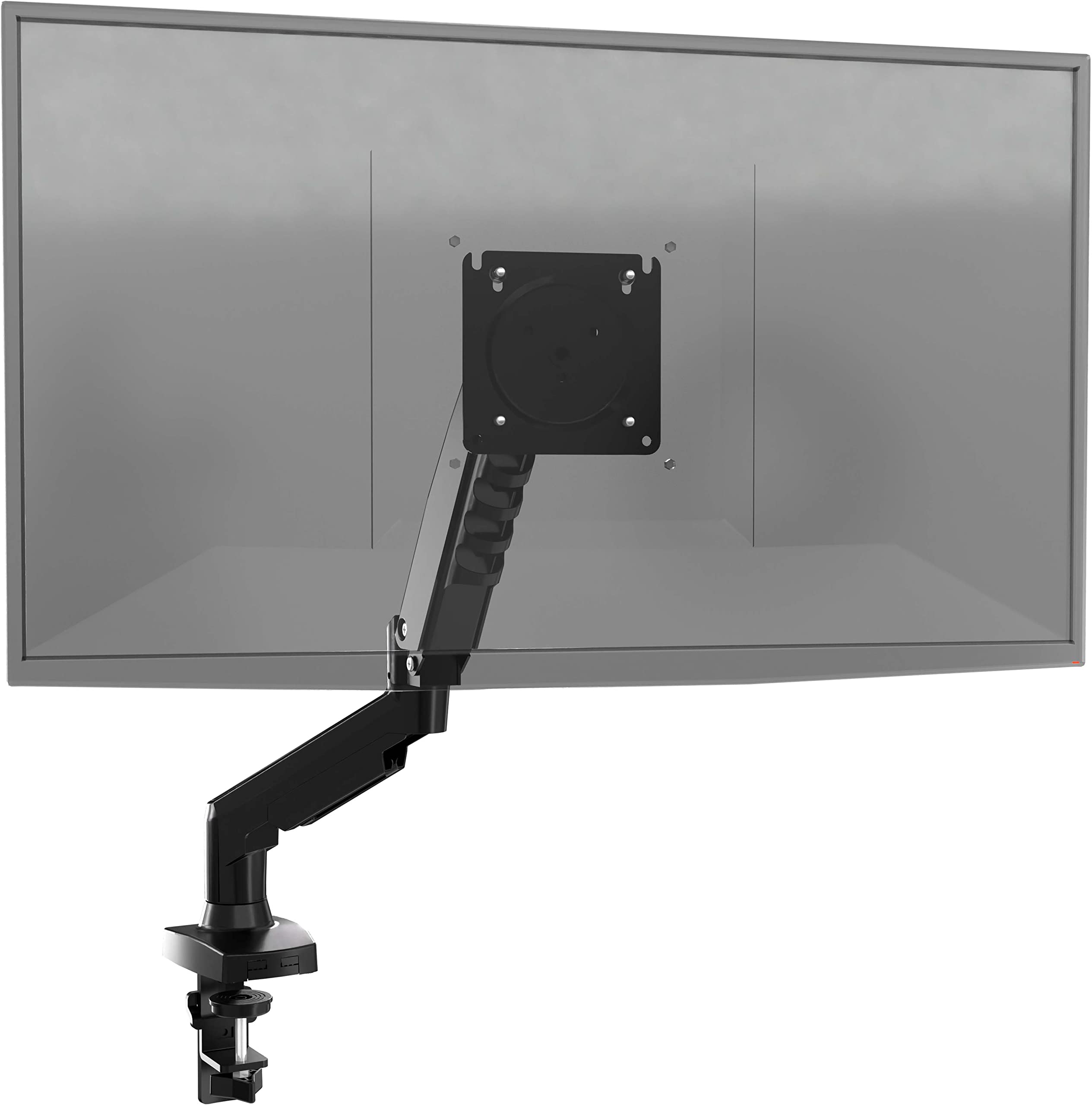 Poppstar Monitor Bracket for Desk, Height Adjustable, for 1 Screen 17 to 30 inch (360° Swivel, Rotate, Tilt Monitor Arm), Black