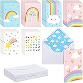 Paper Junkie Thank You Cards - 4 x 6 In, Multicolored, 48-Pack, Contemporary - Blank Cards with Envelopes for Kids & Rainbow Notecards for Stationery Set