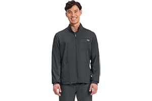 Cherokee Scrub Jacket Men's Zip Front Jacket with 5 Pockets, Bungee Loop, Rib-Knit Cuffs, Soft 2-Way Stretch Fabric - WW320
