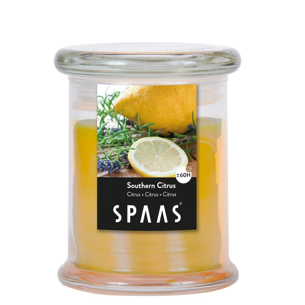 Spaas Scented Candle in Household Jar, 60 Hours, Southern Citrus