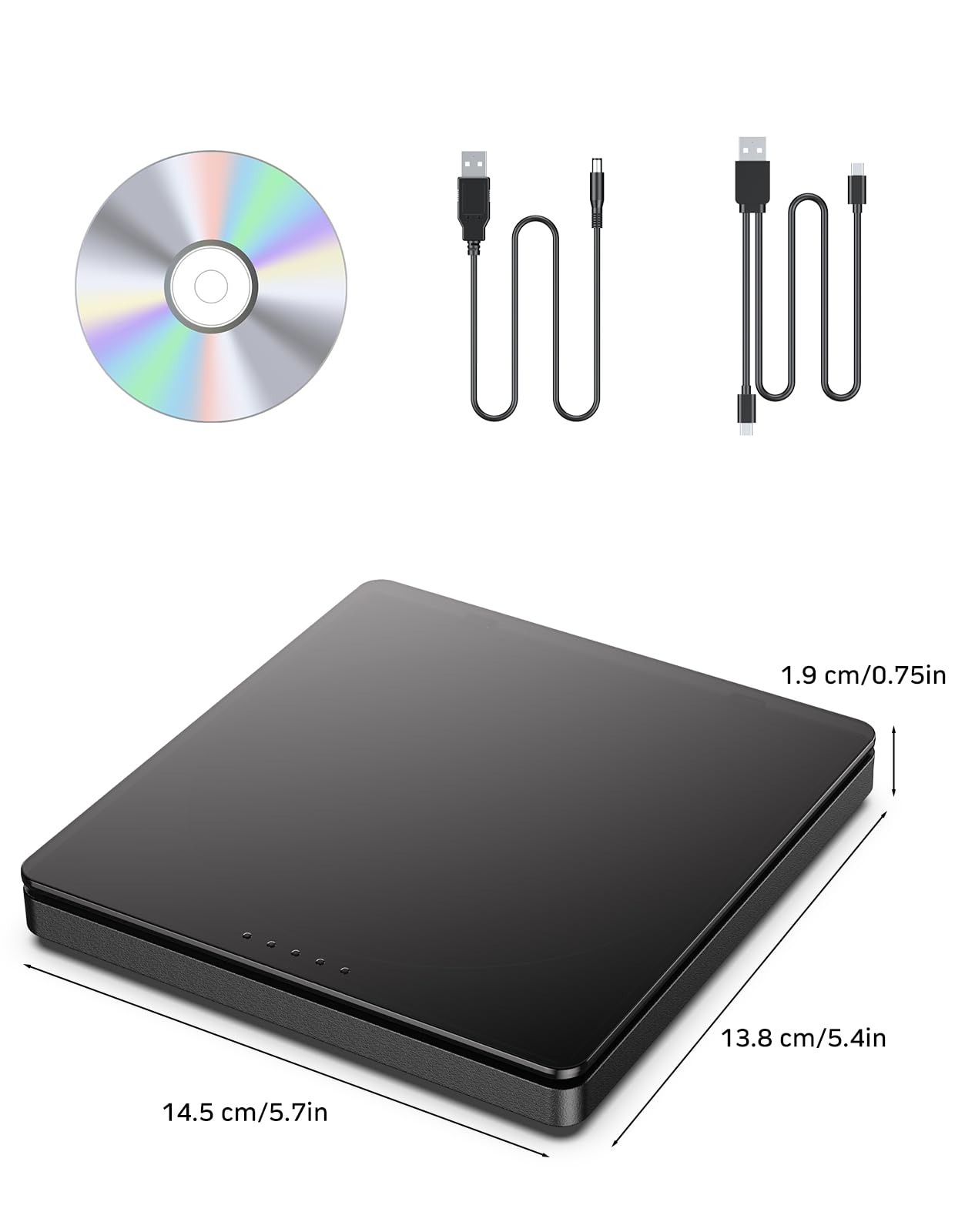 External cd/dvd drive for laptop,CD Burner Clamshell Portable Reader Writer Optical disk Drive,Dvd player for Laptop +/-RW usb 3.0 with Carrying Case,External dvd drive for PC Windows Linux Mac
