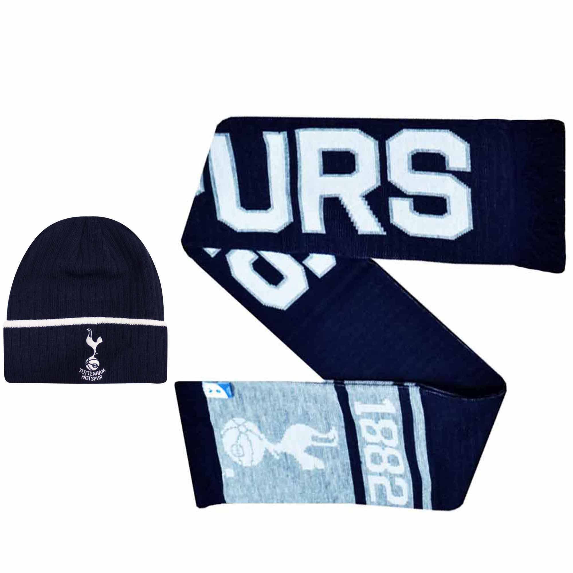 THFC Official Tottenham Football Crest Winter Warmers Hat & Scarf Gift Set