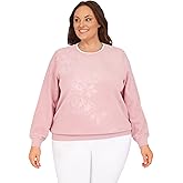 Alfred Dunner Women's Plus-Size Asymmetric Floral Pullover