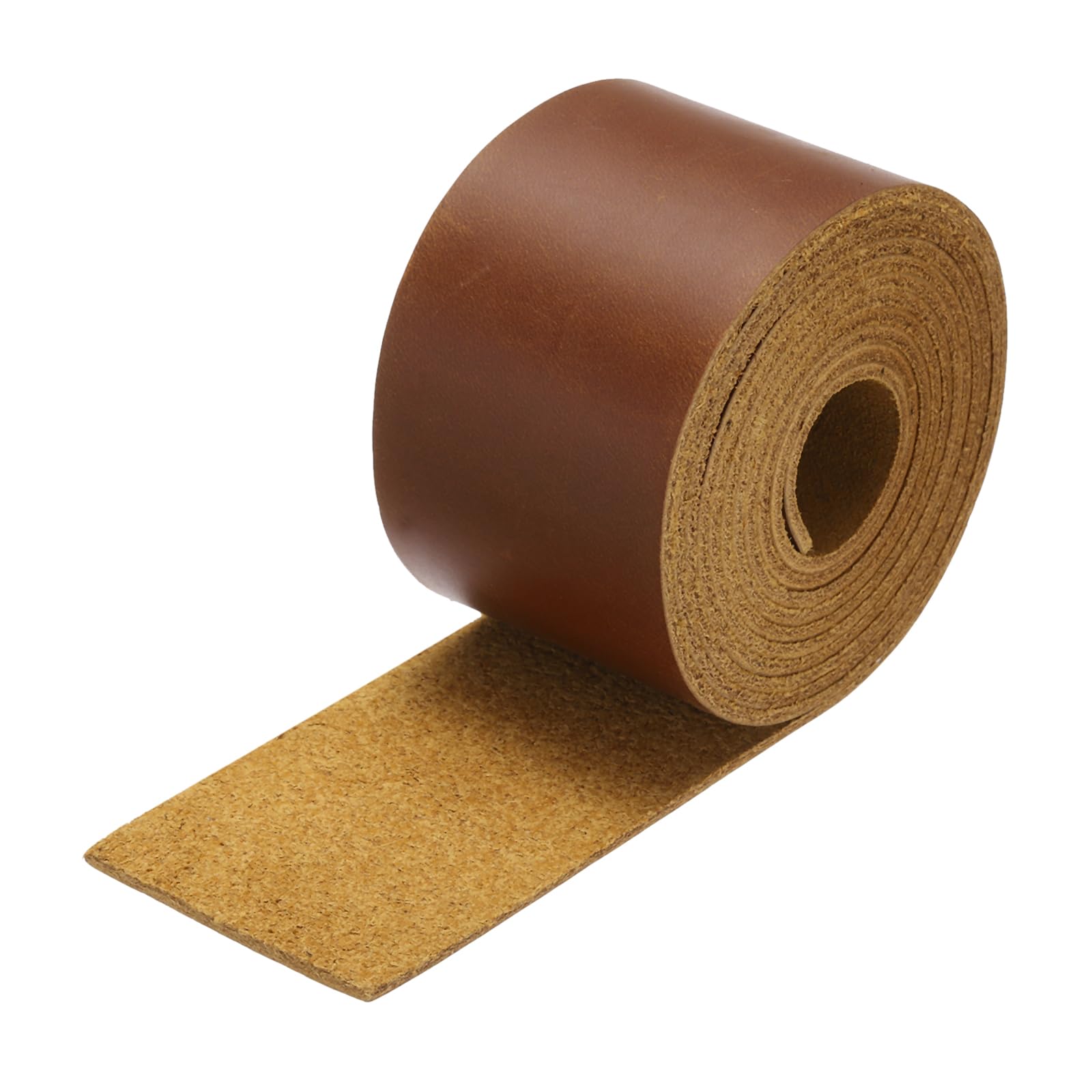 Rebower Flat Leather Strip,2 Inch Wide 72 Inch Long Leather Cord PU Faux Leather Strips Strap,[for DIY Craft Making Sewing Belts Wallets Bag Jewelry Projects ]-Dark Brown