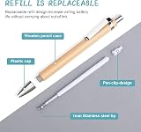 OSDUE Bamboo Ballpoint Pens 20 Pcs Retractable 1.0mm Black Ink Gift Set view 4
