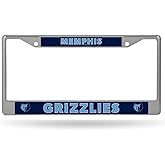 Rico Industries NBA Memphis Grizzlies 12" x 6" Silver Chrome Frame W' Decal Insert Car/Truck/SUV Auto Accessory