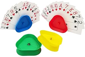 Yuanhe Playing Card Games Holder - 4Pack Little Hands Cards Tray for Kids, Seniors,Hands Free Cards Holders for Cards Game, Poker Parties, Family Card Game Nights