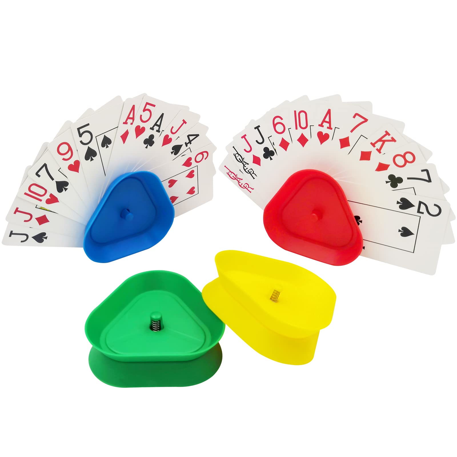 Photo 1 of Yuanhe Playing Card Games Holder - 4Pack Little Hands Cards Tray for Kids, Seniors,Hands Free Cards Holders for Cards Game, Poker Parties, Family Card Game Nights