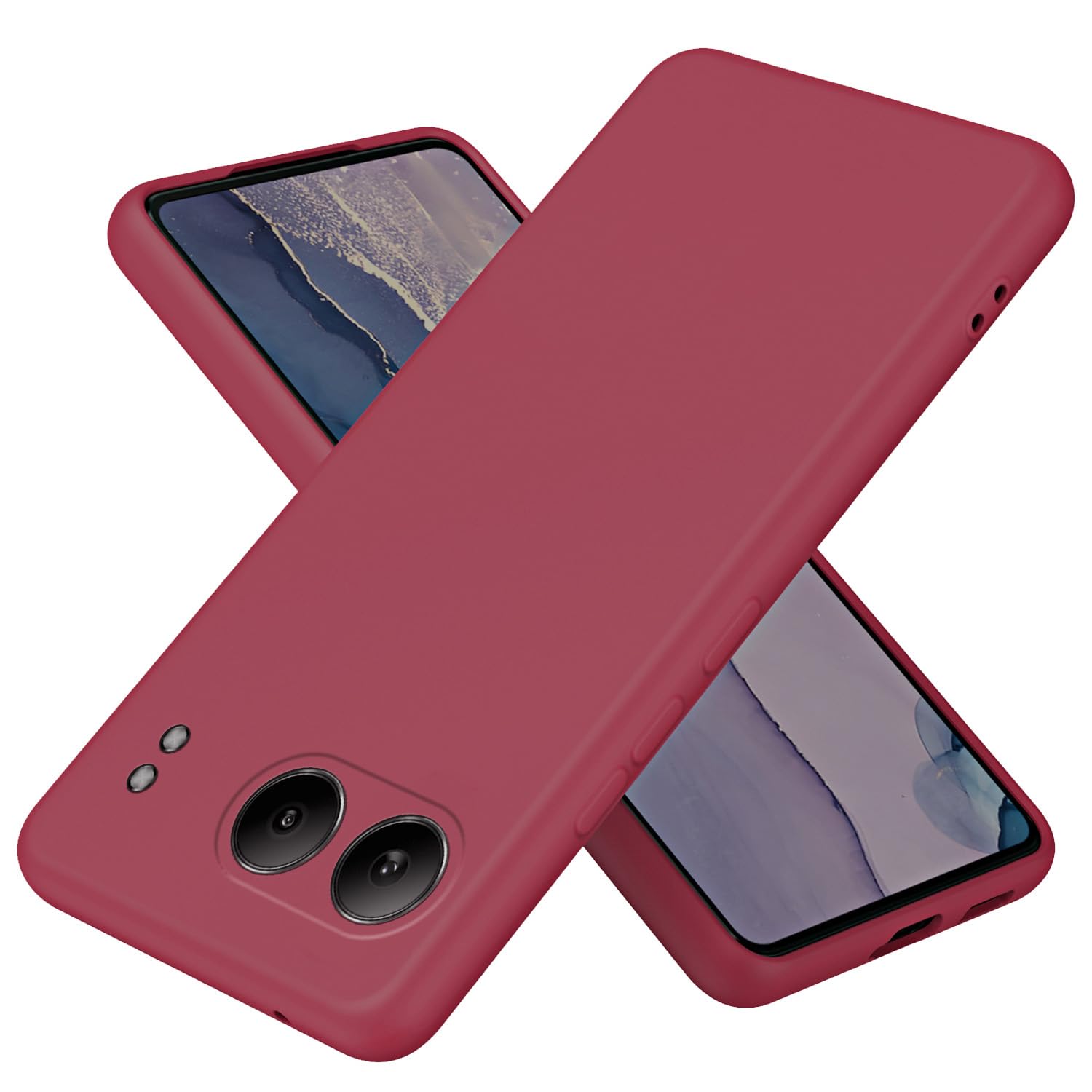 XINYEXIN Liquid Silicone Case for OnePlus Nord 4 5G with Microfiber Lining Flexible Ultra Slim Fit Thin Back Cover Shockproof Protective Phone Case - Red