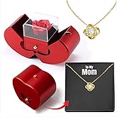 Lrioehny Eternal Love Rose Necklace Set in White Gold - Express Your Endless Love to Your Special Someone, Unforgettable Gift for Wife, Girlfriend, or Mom on Birthday, Anniversary, or Christmas.