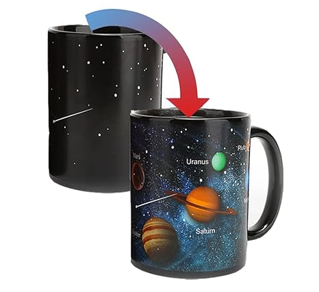 Momugs 12 Oz Solar System Magic Ceramic Coffee Mug Heat Sensitive Color Changing See Painting Color With Hot Liquids Porcelain Tea Morphing Cup
