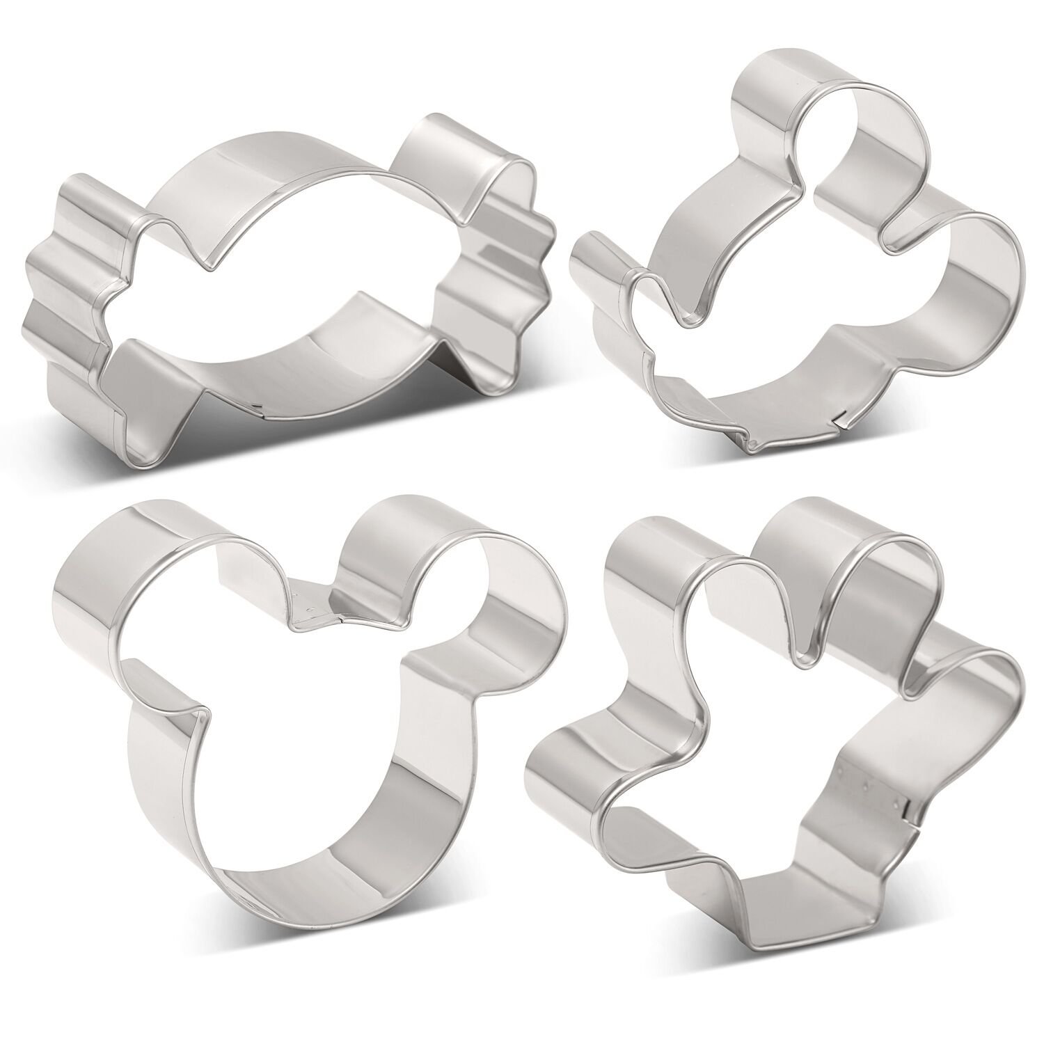 Liliao Mickey Mouse Cookie Cutters Set Kids 4 Piece Mickey Mouse Ears 4 Inches Mickey Side Face 2 8 Inches Palm 2 7 Inches Candy 3 3 Inches