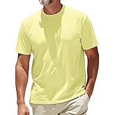 RGJU Mens T-Shirt Plain Crewneck Moisture Wicking, Relaxed Fit Tee Shirt Short Sleeve Soft Breathable Tshirt Casual Basic