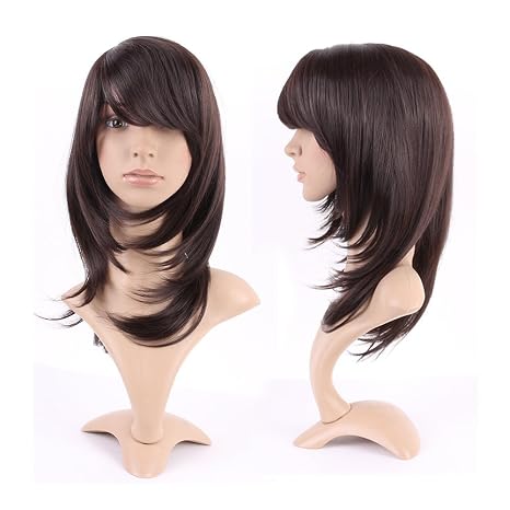 Buy Heat Resistant Synthetic Wig With Bang Brown 20 Styles Full