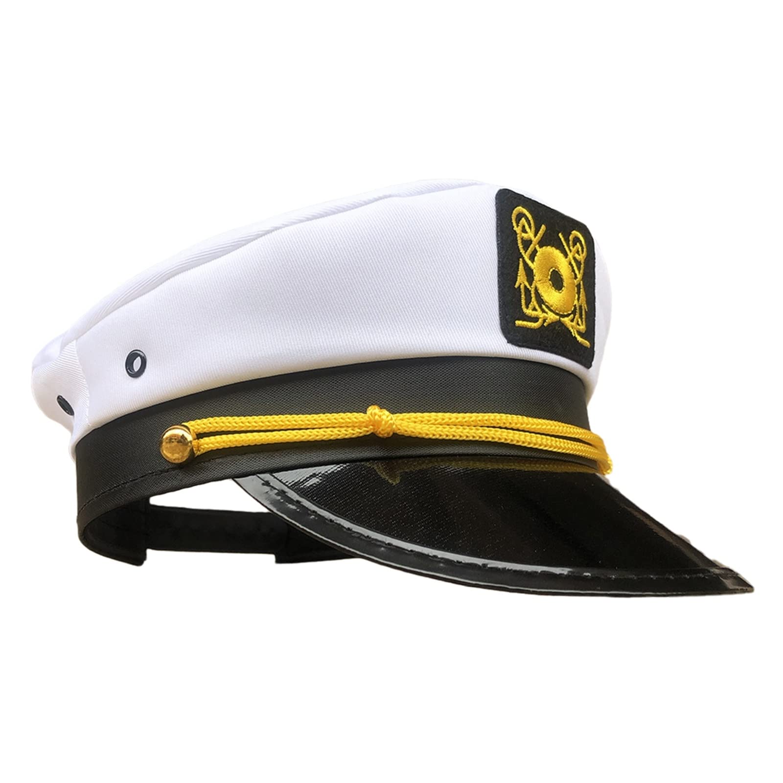 Photo 1 of NCWIND Yacht Captain hat,Sailor hat,Boat Captain hat,Navy Marines Costume Accessory for Adult Men Women white, black