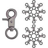 PH PandaHall 16pcs 47x22mm Alloy Lobster Claw Clasps Swivel Lanyards Trigger Snap Hooks Strap for Keychain Key Rings DIY Bags Pendants Jewelry Findings Crafting, Gunmetal