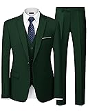 MrSure Men's 3 Piece Suit Blazer, Slim Fit Tux with