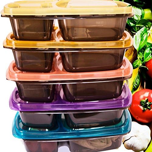 Bento Portion Control Containers | Large Meal Prep Lunch Box Containers | Microwave and Dishwasher Safe | Highest-Quality Food Storage by My Best Fresh