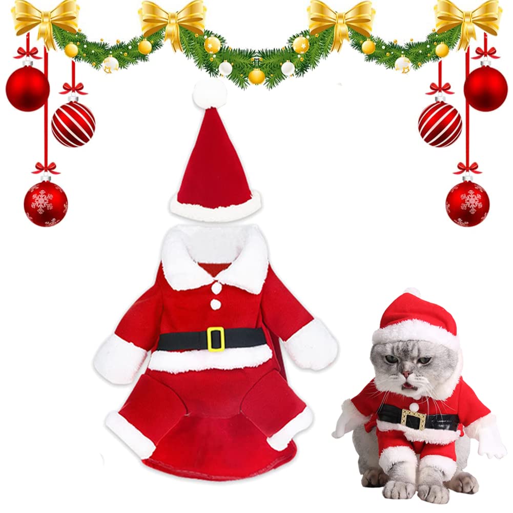 Christmas Pet Clothing, Dog Christmas Costume, Christmas Cat Clothing, Cat Costume, Pet Adjustable Santa Clothing, for Cats and Small Dogs, Really Unique and Cute